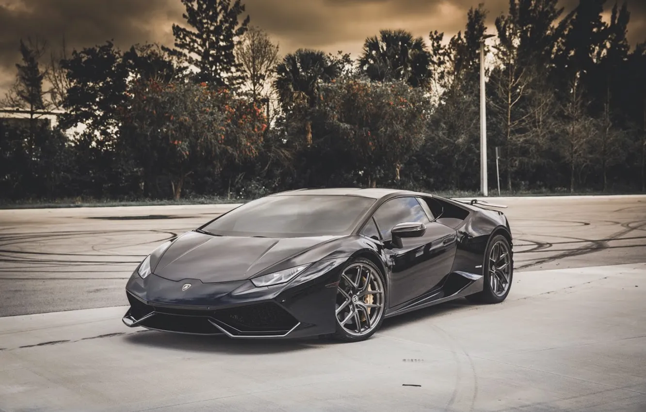Фото обои Lamborghini, Black, Huracan
