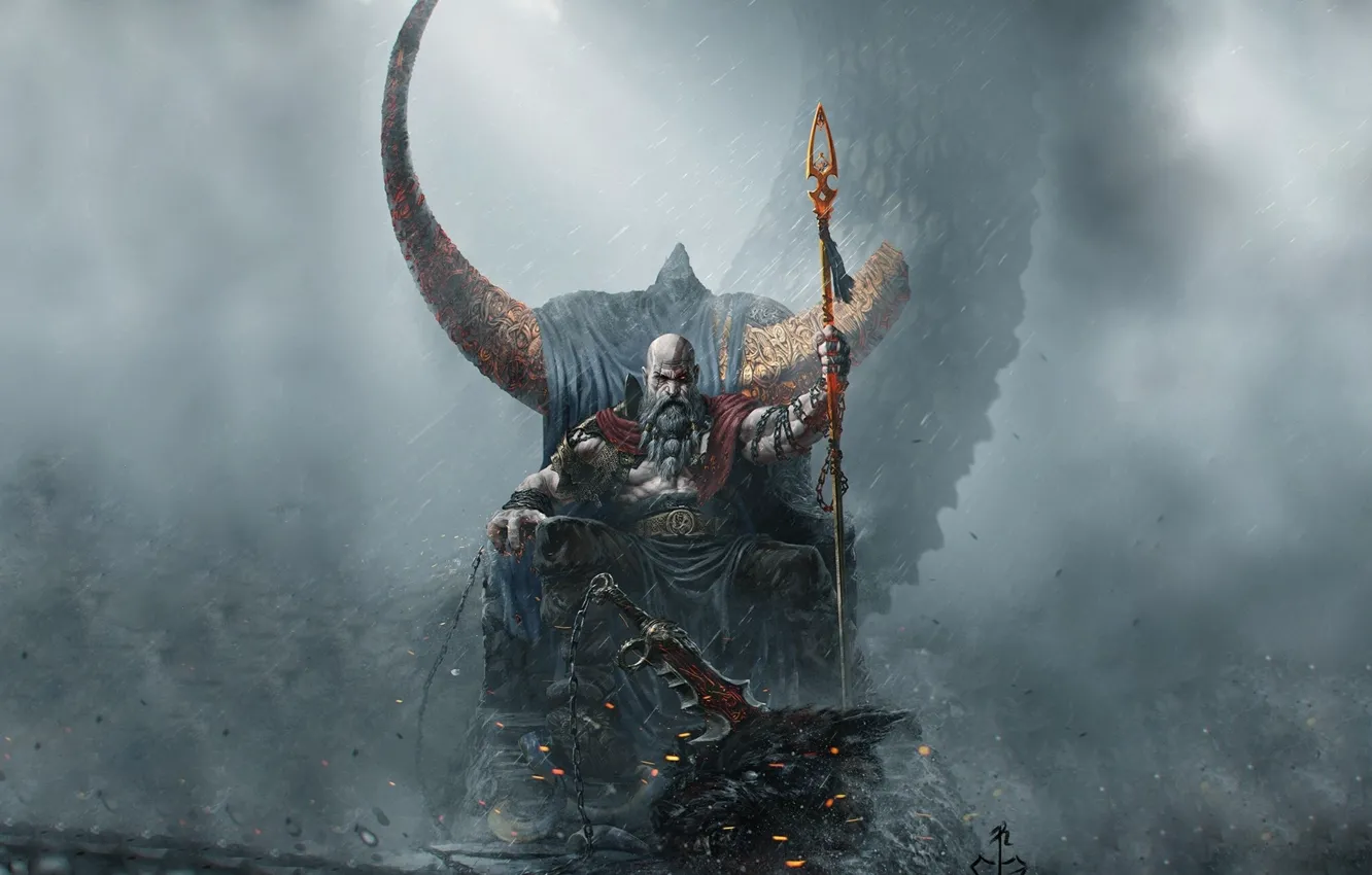 Фото обои Kratos, Кратос, God Of War, Blades of Chaos, Клинки Хаоса, Çağlay...