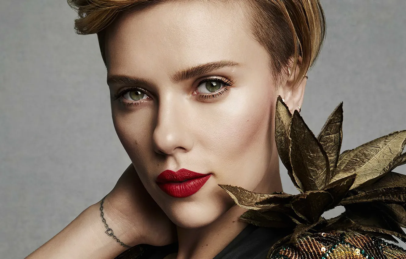 Фото обои взгляд, девушка, лицо, актриса, Scarlett Johansson, губы. 