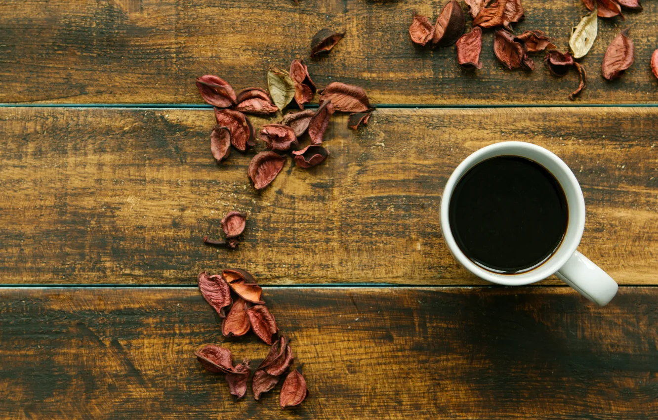 Фото обои осень, листья, фон, дерево, кофе, colorful, чашка, wood, background, autumn, leaves, cup, coffee, осенние