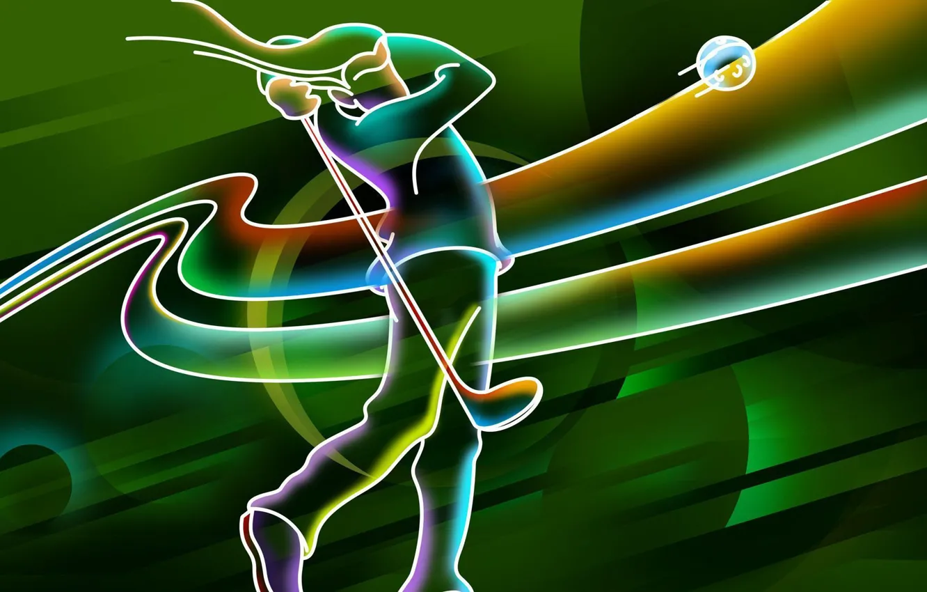 Фото обои линии, движение, спорт, шар, неон, гольф, golf, lines, neon, ball, sports, movement, удар клюшкой, putter