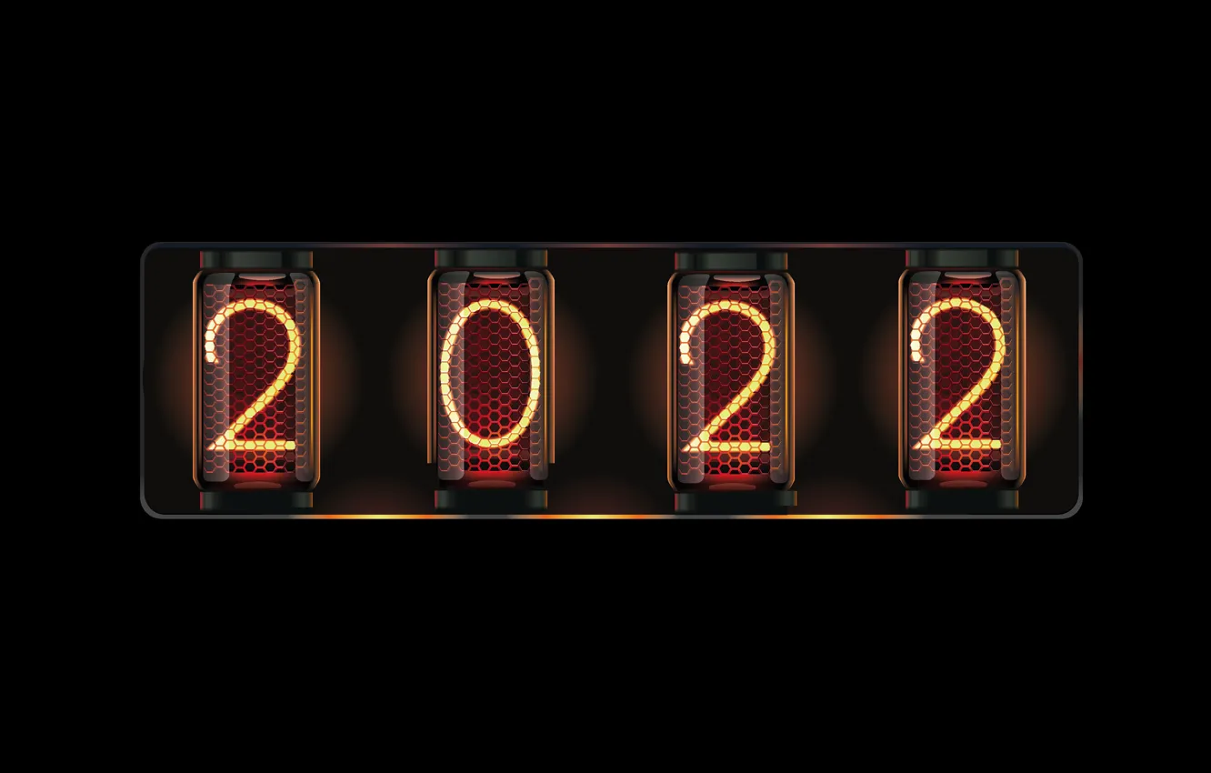 Фото обои фон, цифры, Новый год, 2022, Gas-discharge lamp
