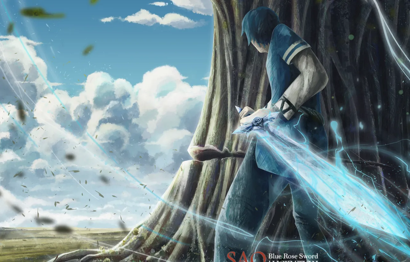 Фото обои меч, парень, Мастера меча онлайн, Sword Art Online