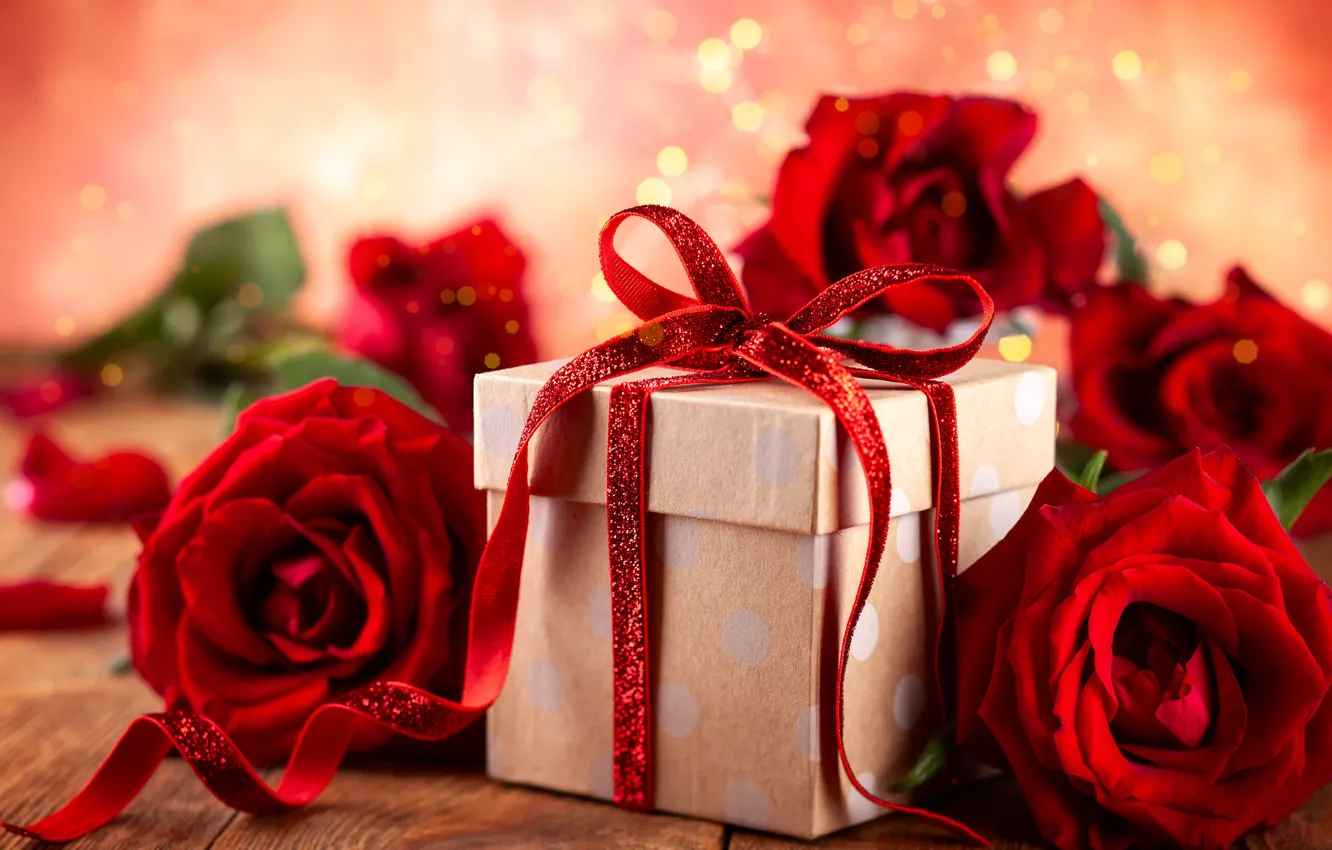 Фото обои подарок, романтика, розы, день святого валентина, Svetlana Kolpakova
