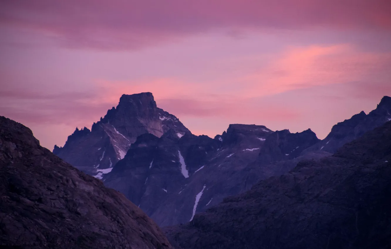 Фото обои небо, облака, горы, природа, скалы, Гренландия, Greenland, Prince Christian Sound