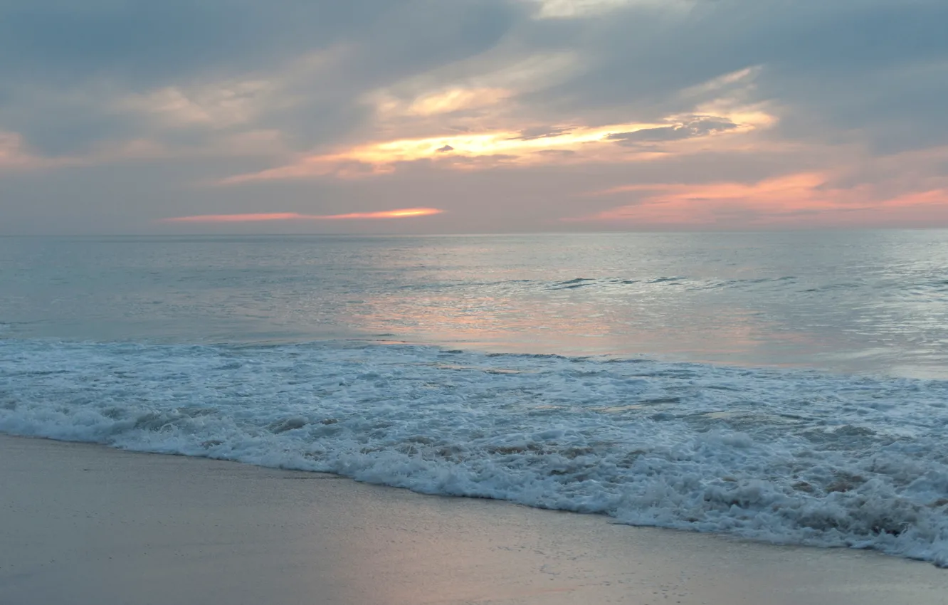 Фото обои песок, море, волны, пляж, лето, закат, summer, beach, sea, sunset, blue, seascape, sand, wave