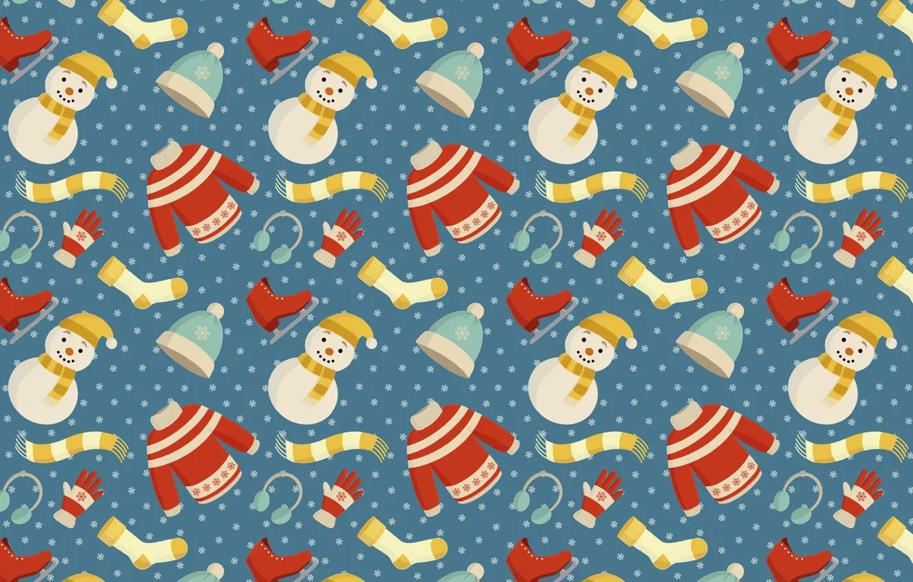 Фото обои фон, Рождество, Новый год, снеговик, christmas, background, pattern, merry, decoration, seamless