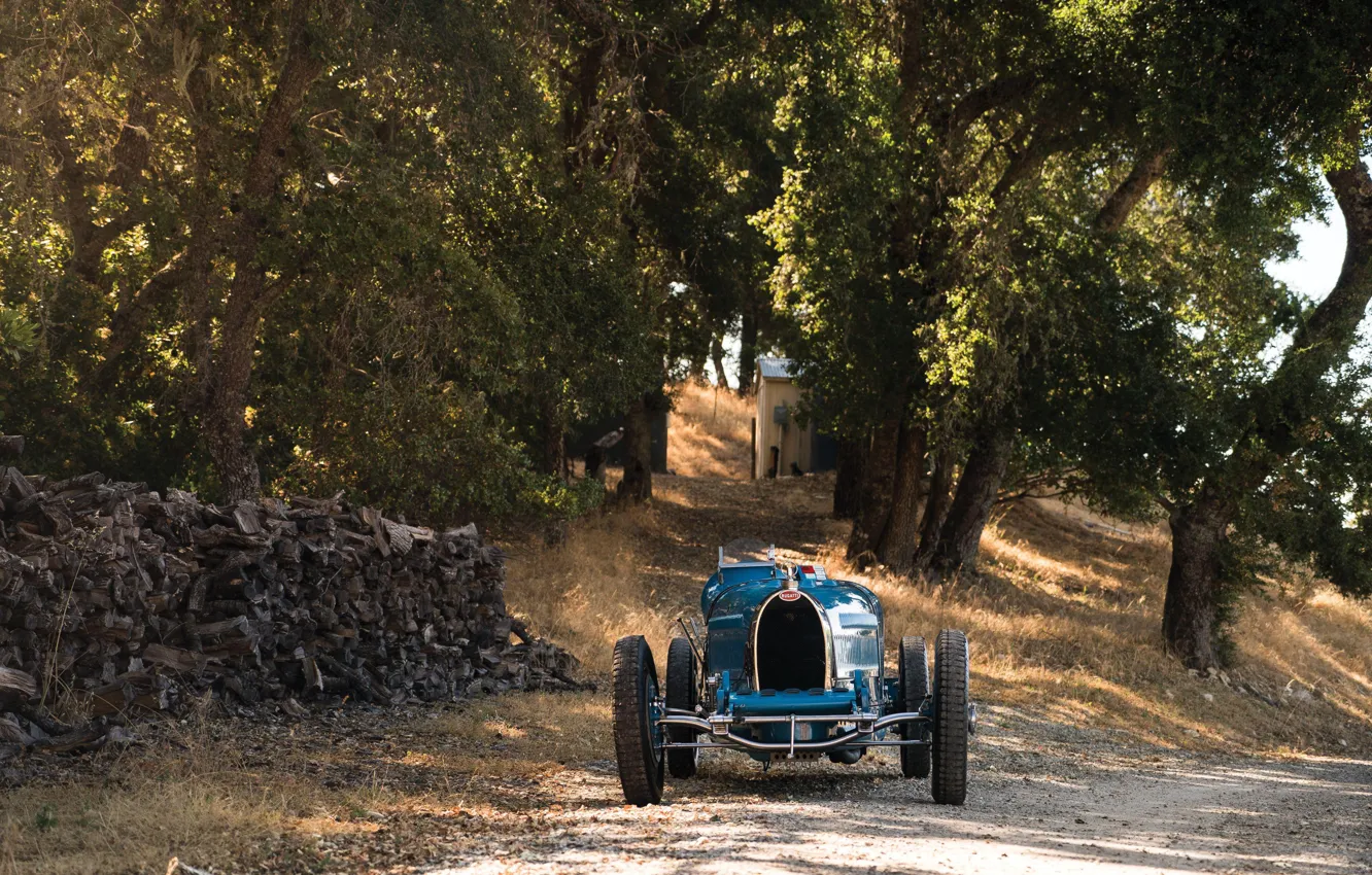 Фото обои Ретро, 1927, Вид спереди, Спортивный автомобиль, Bugatti Type 35C
