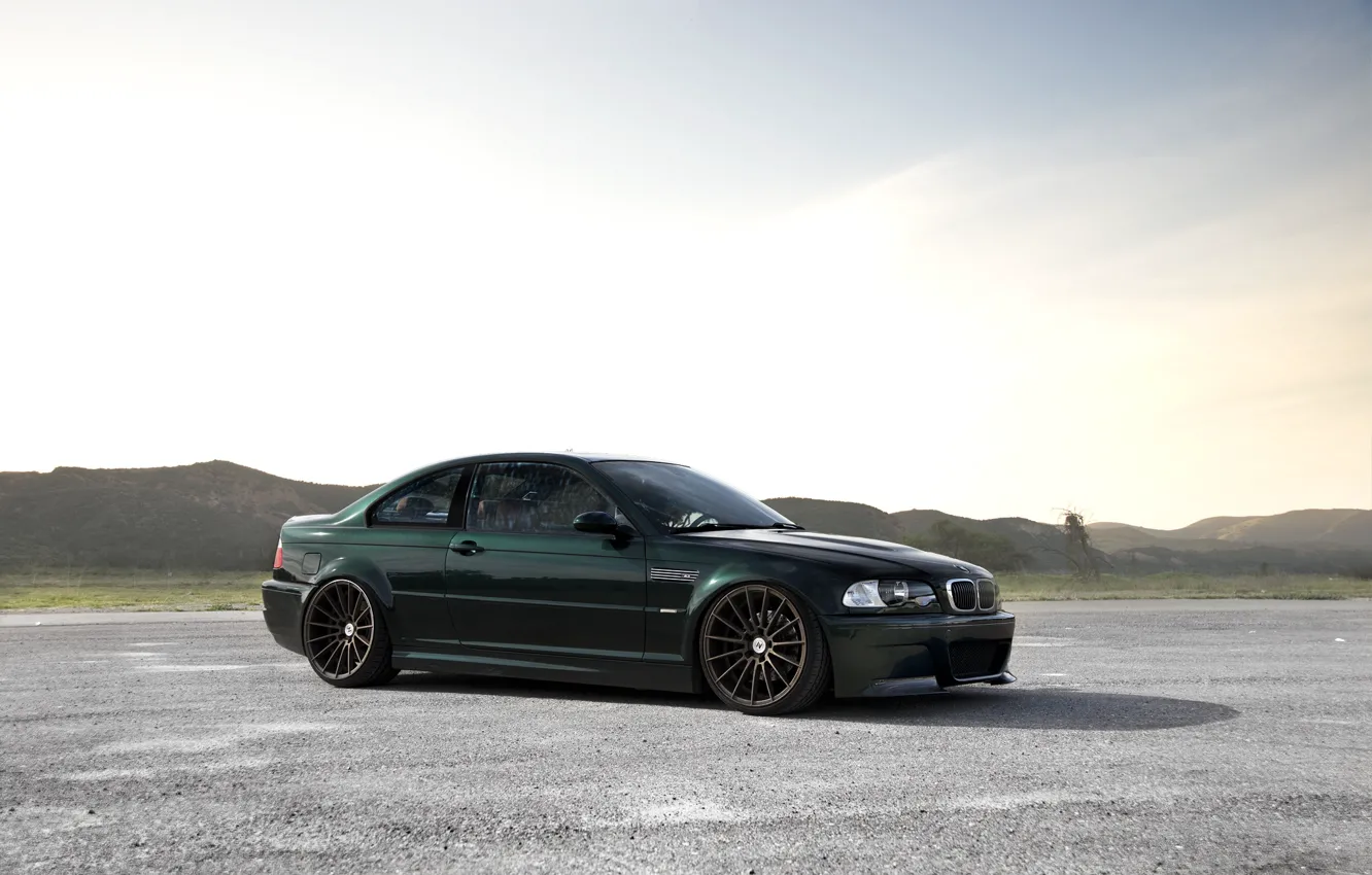 Фото обои BMW, E46, Wheels, Bronze, M3, Dark green
