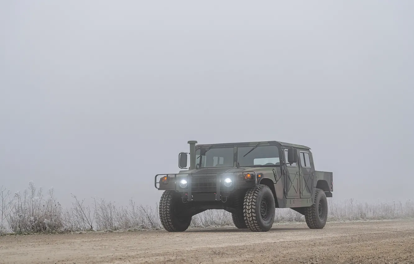 Фото обои Fog, Humvee, M998