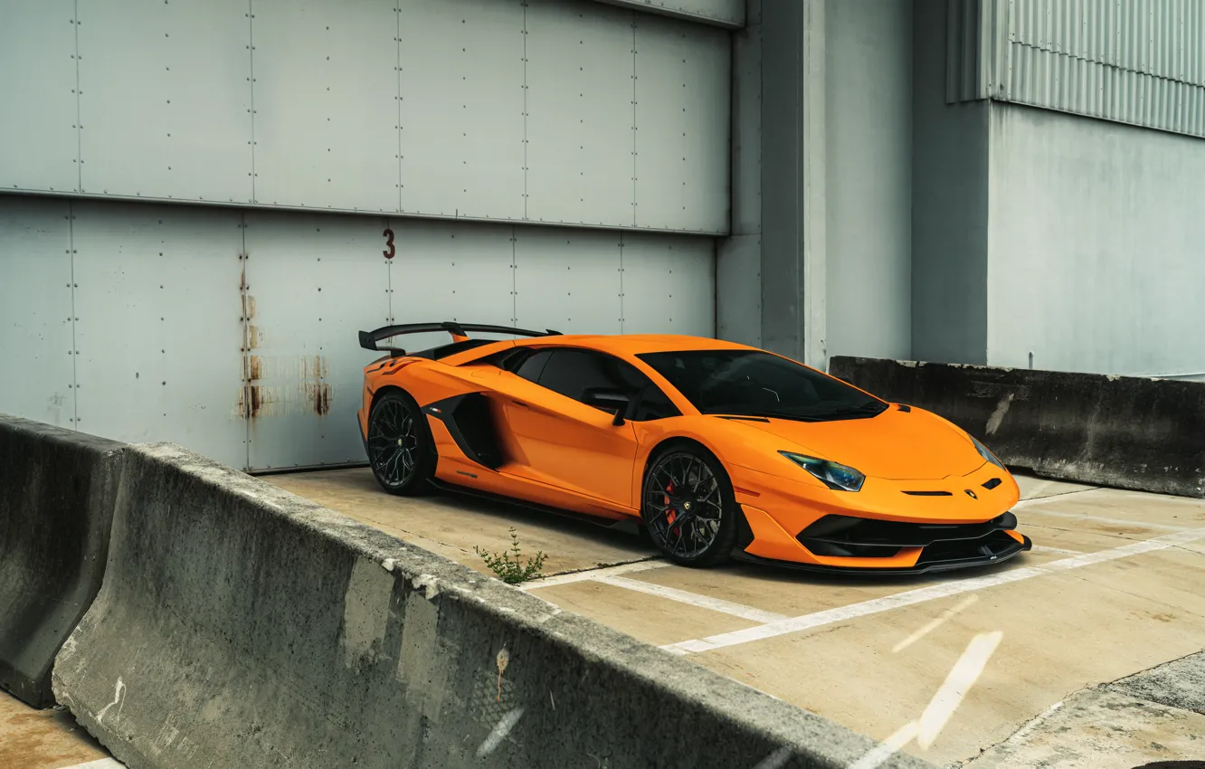 Фото обои Lamborghini, Orange, Italy, Aventador, VAG