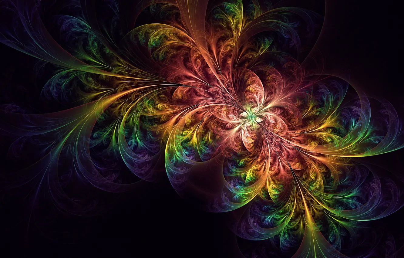 Фото обои colorful, abstract, wallpaper, glow, abstraction, tangled, fractal