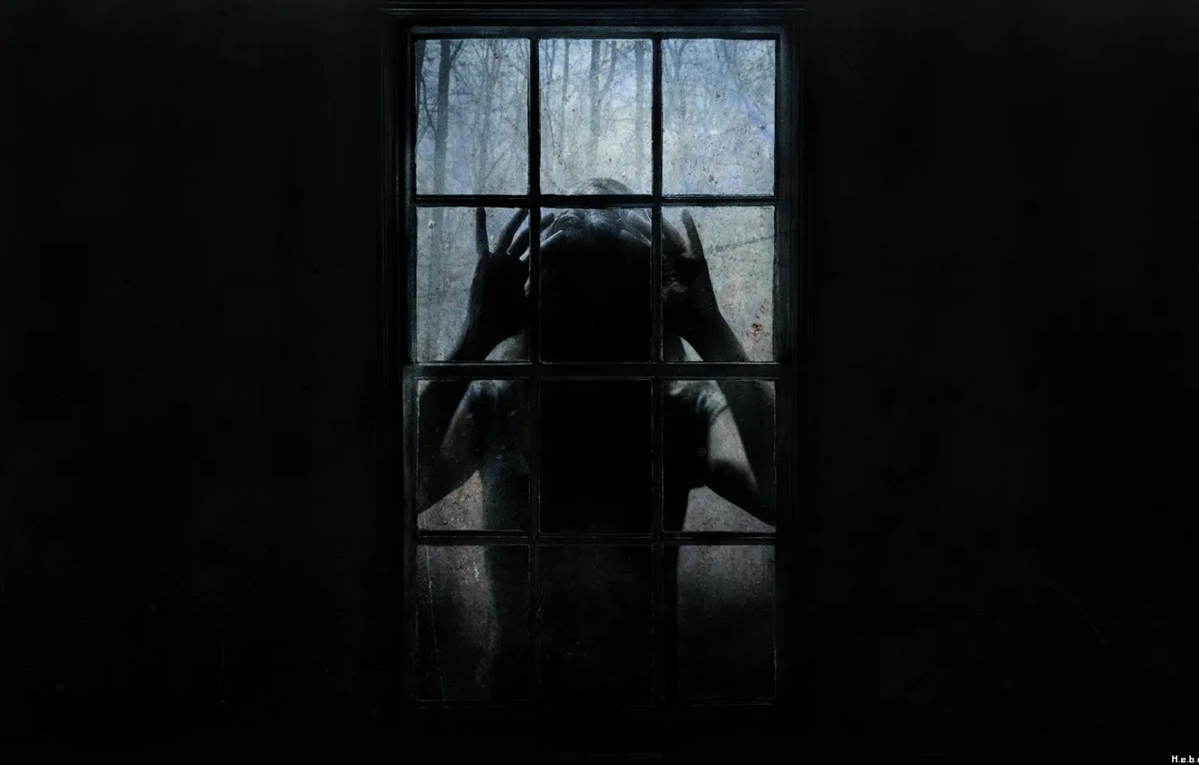 Фото обои страх, нечто, ужас, в окне, ночной кошмар, проклятое место, прзрак
