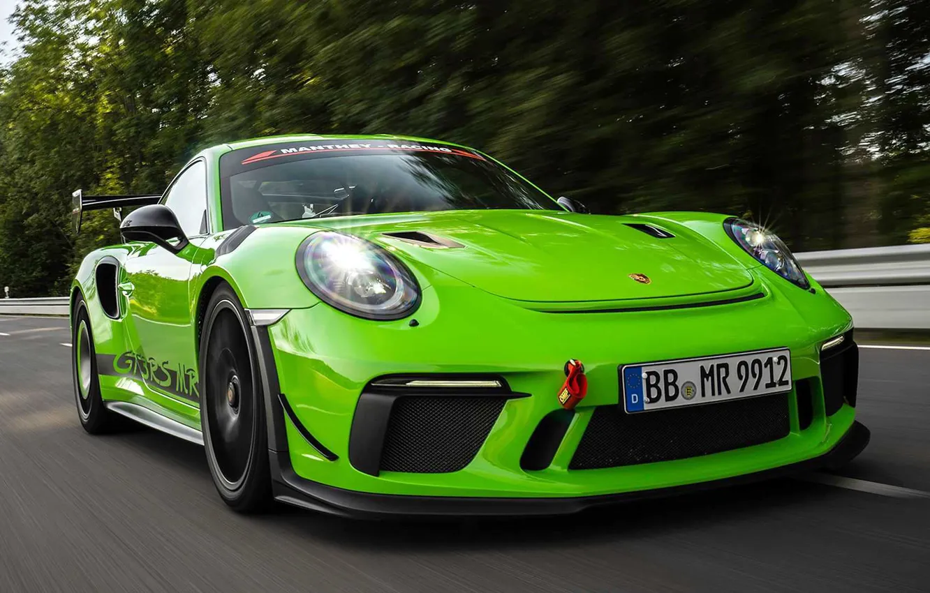 Фото обои движение, скорость, Porsche 911 GT3 RS, Manthey Racing Upgrades, Receives
