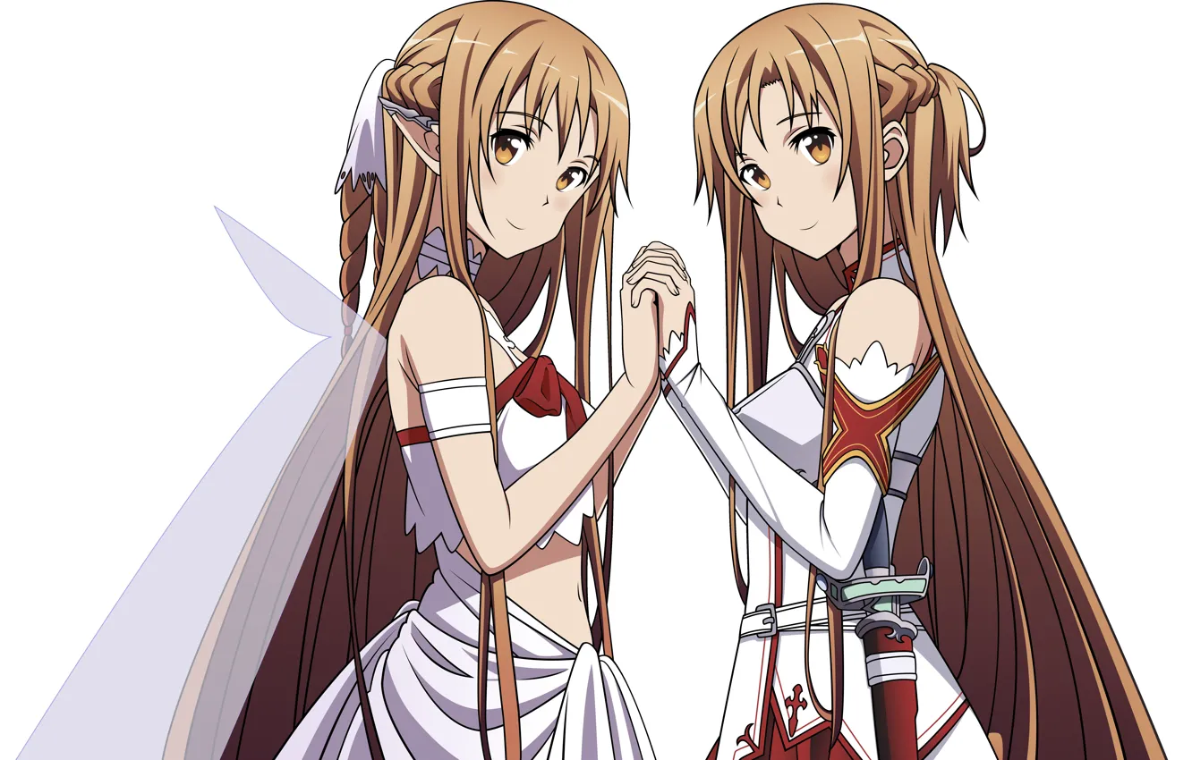 Фото обои девушка, Мастера меча онлайн, Sword Art Online, Асуна, зеркально