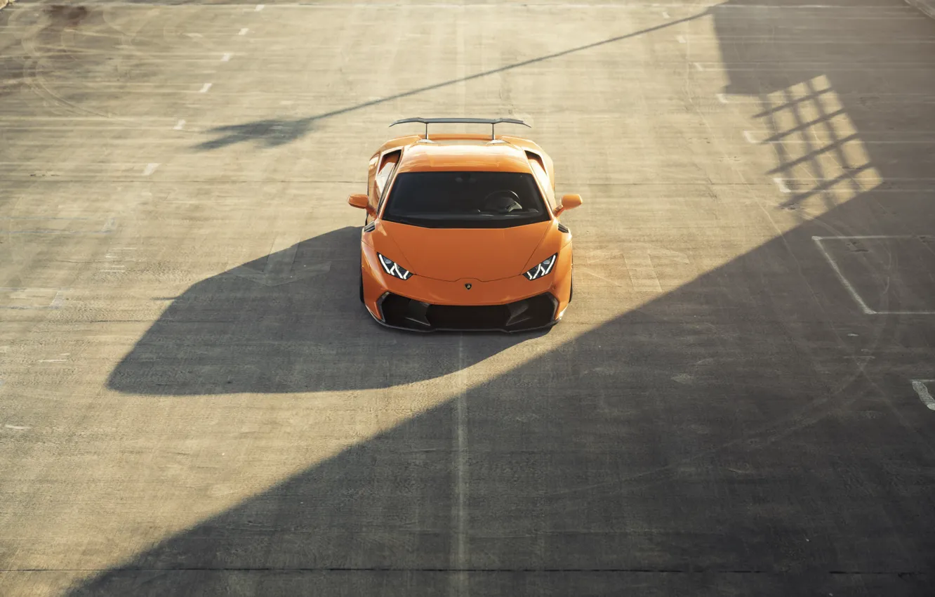 Фото обои Lamborghini, Orange, Parking, VAG, Huracan