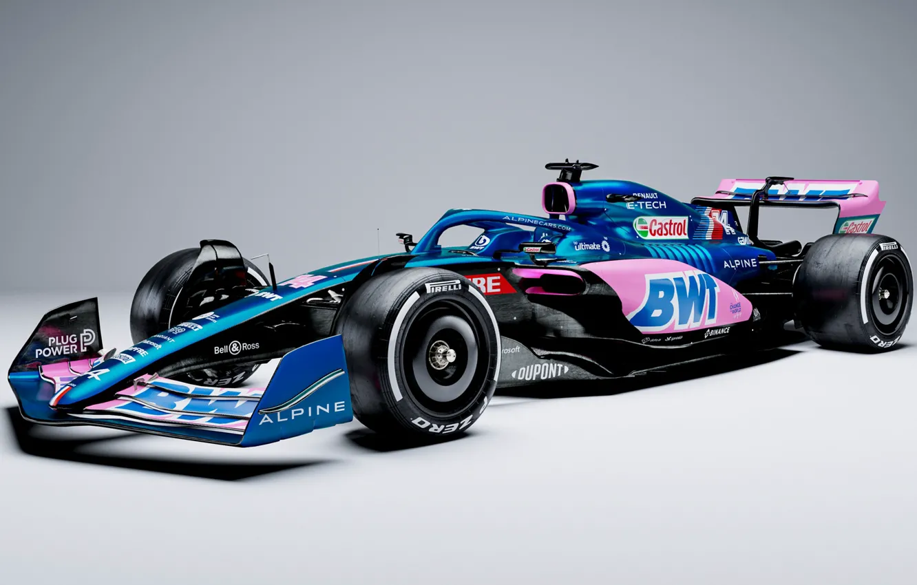 Фото обои экстерьер, Formula One, Alpine, гоночный автомобиль, 2022, A522