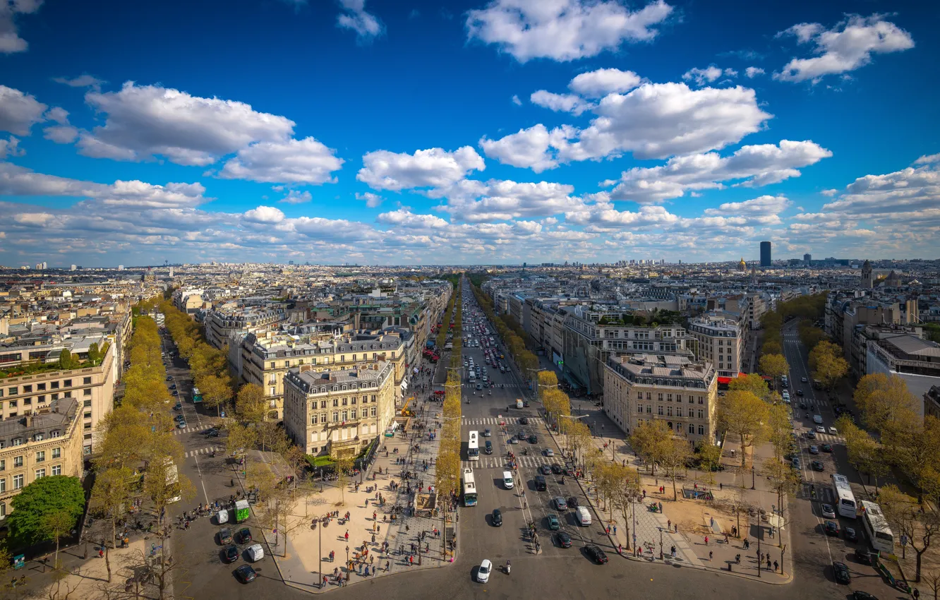 Фото обои Франция, Париж, здания, улицы