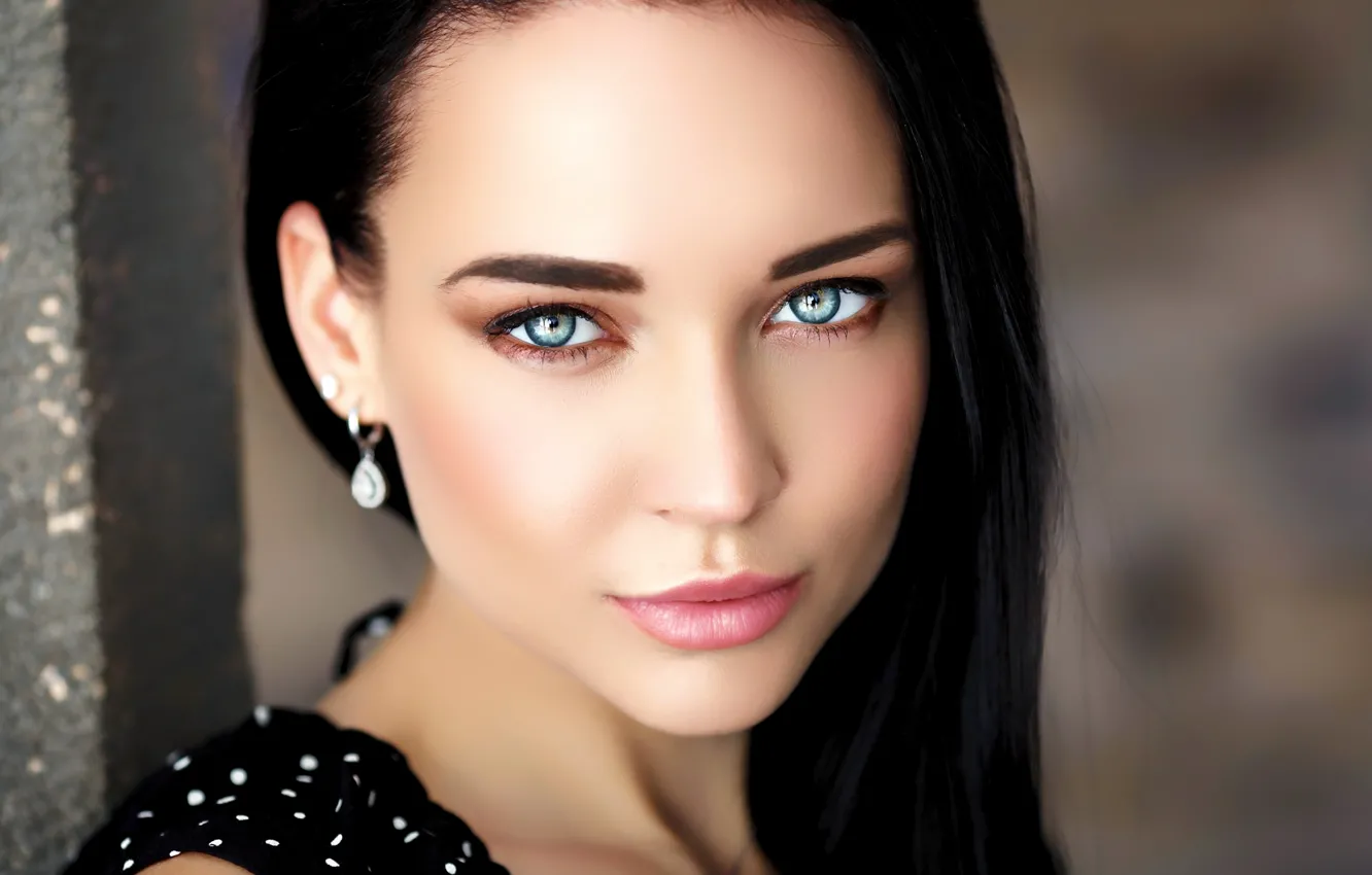 Girl With Black Hair And Blue Eyes