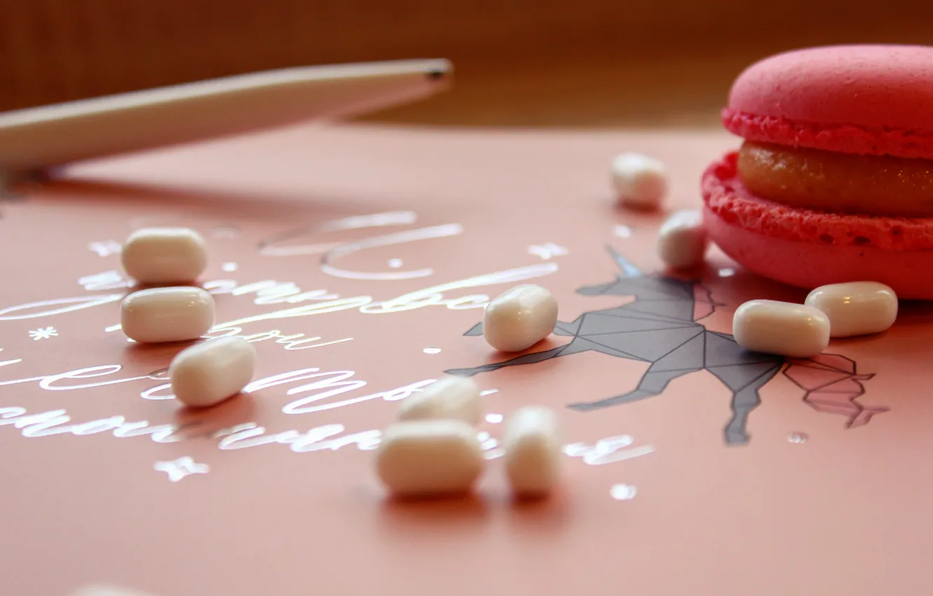 Фото обои розовый, печенье, pink, сладкое, конфетка, макарун, тиктак, tik-tak