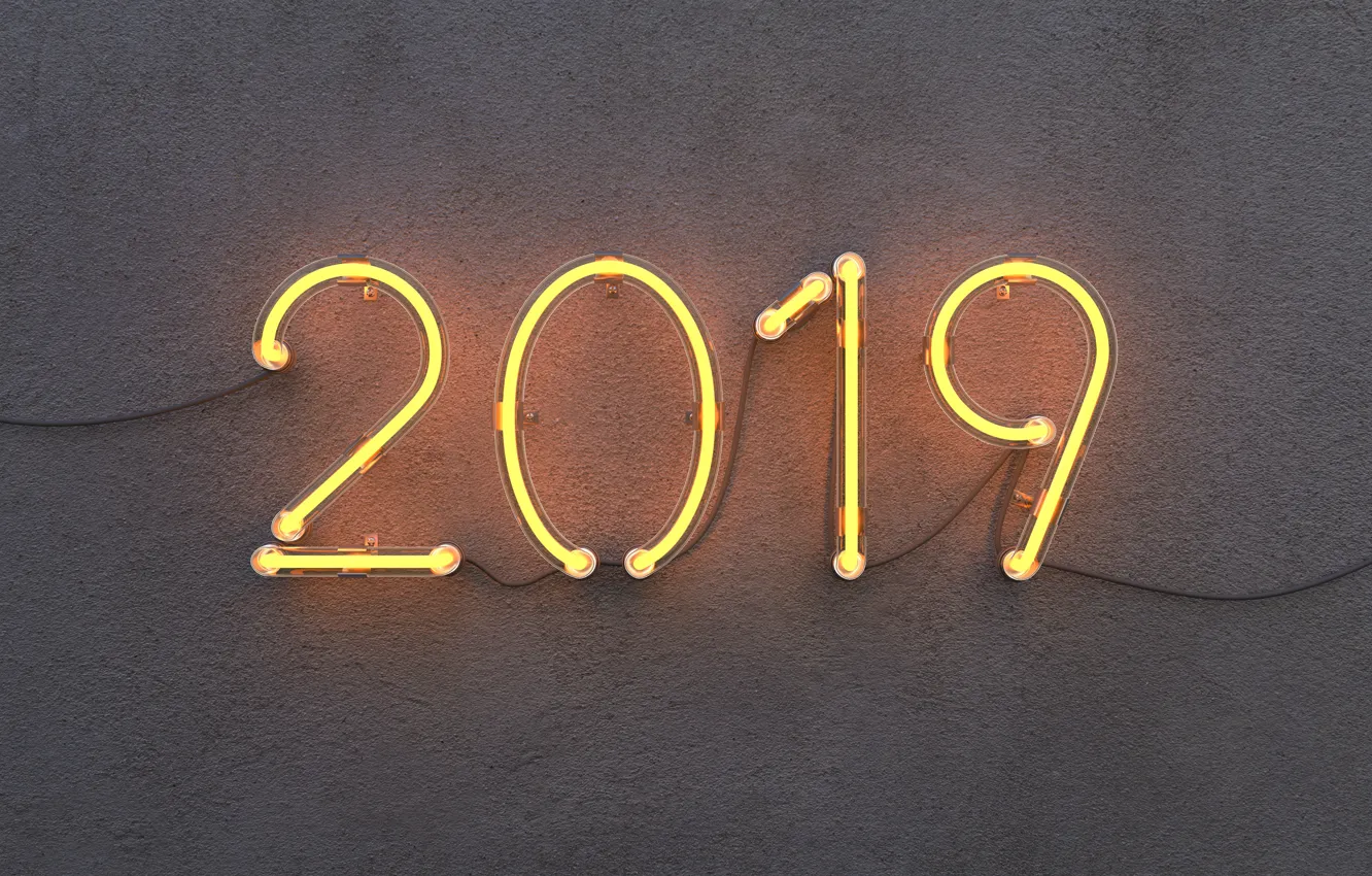Фото обои Новый Год, light, golden, New Year, Happy, 2019