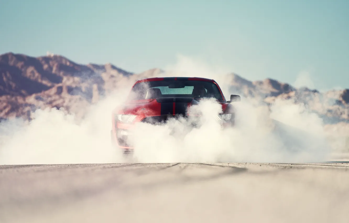 Фото обои дым, Mustang, Ford, Shelby, GT500, кровавый, 2019