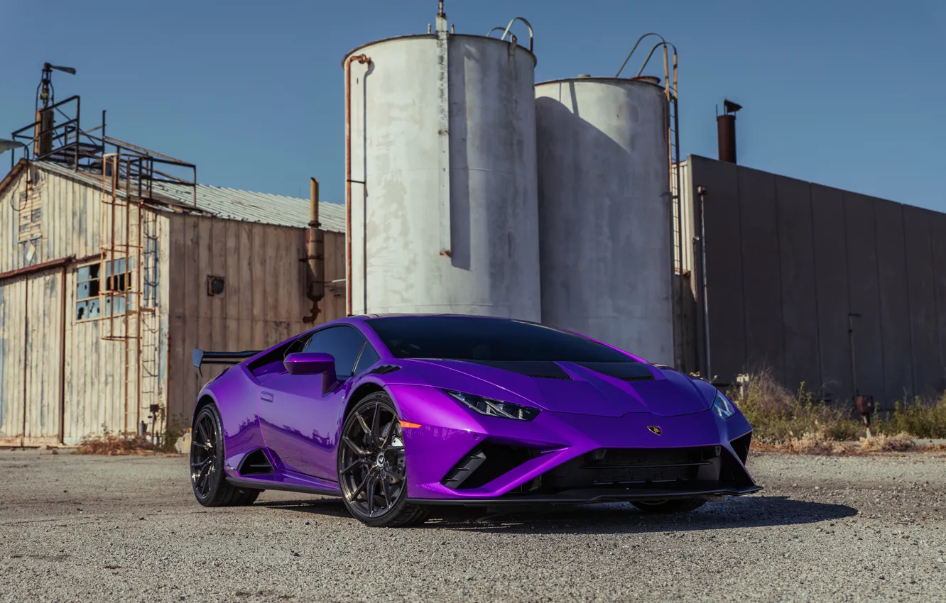 Фото обои Lamborghini, Purple, VAG, Huracan, Sight, 3/4