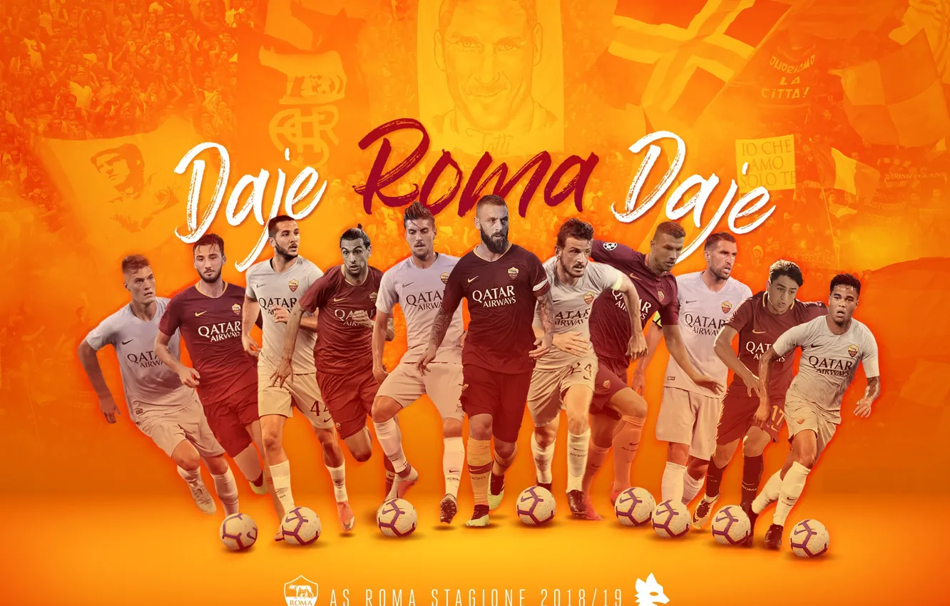 Фото обои wallpaper, sport, football, AS Roma, players