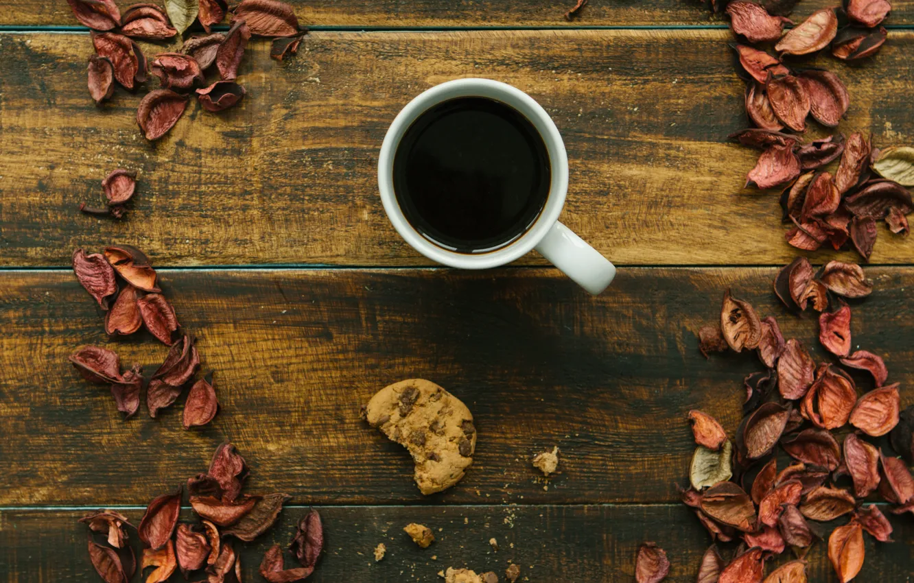 Фото обои осень, листья, фон, дерево, кофе, colorful, чашка, wood, background, autumn, leaves, cup, coffee