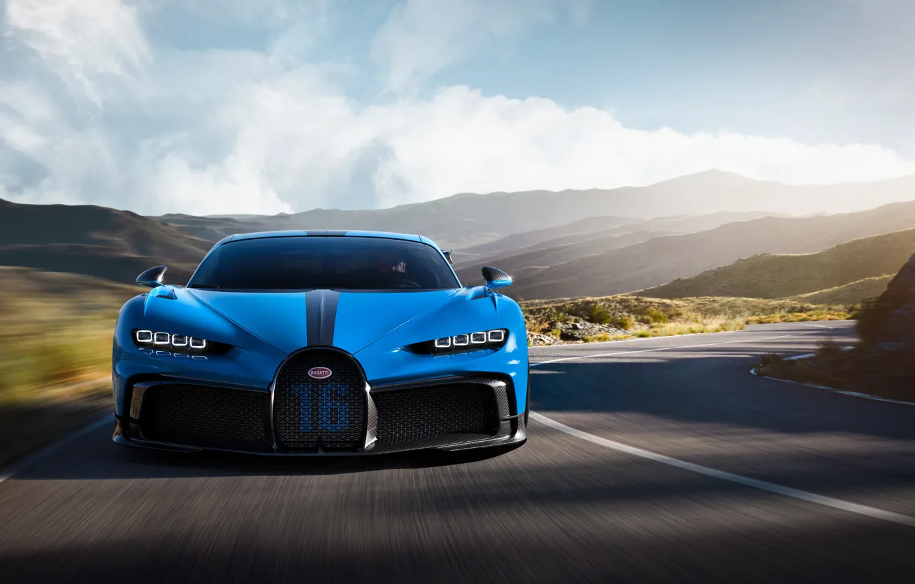 Фото обои скорость, Bugatti, гиперкар, Chiron, 2020, Pur Sport