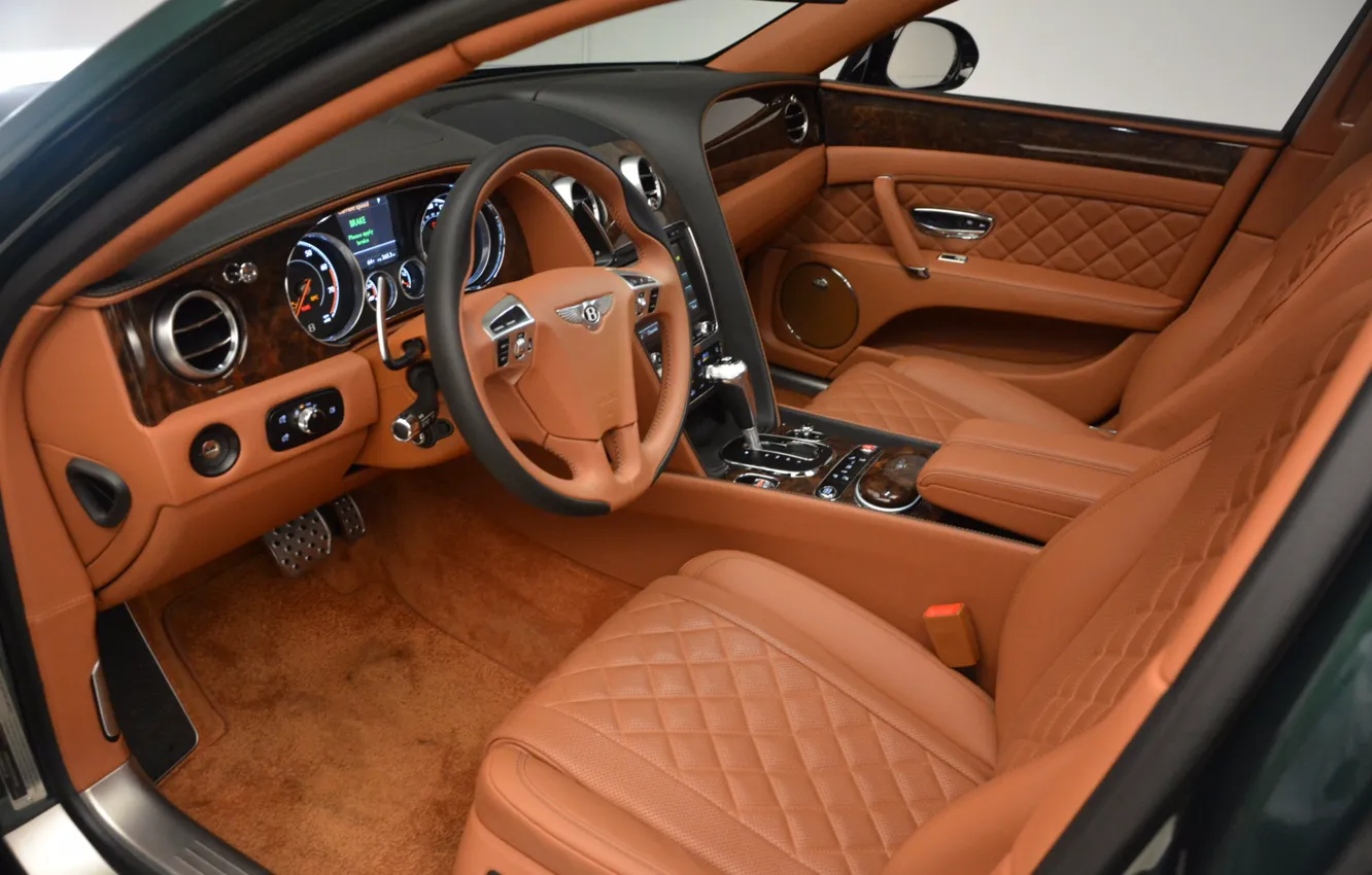 Фото обои интерьер, Bentley, Бентли, роскошь, салон автомобиля, Bentley Flying Spur V8 S, Flying Spur V8 S