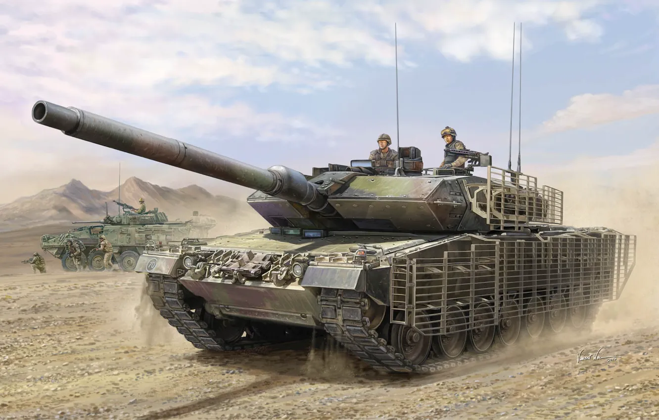 Фото обои Канада, танк, основной боевой танк, Vincent Wai, ОБТ, MBT, Leopard 2A6M CAN