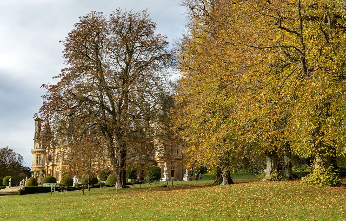 Фото обои фото, Англия, Природа, Осень, Деревья, Листья, Парк, Waddesdon Manor