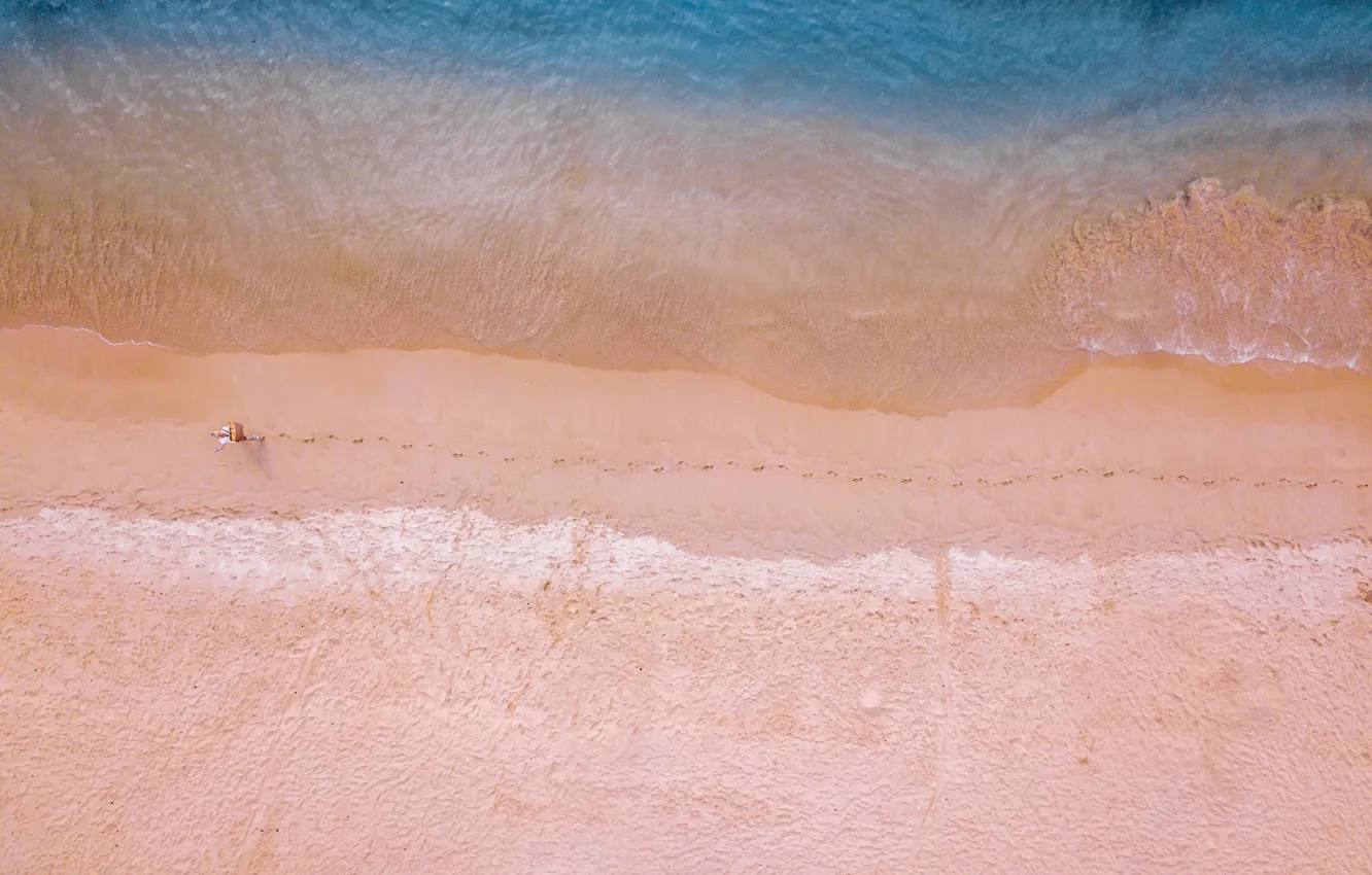 Фото обои песок, море, берег, побережье