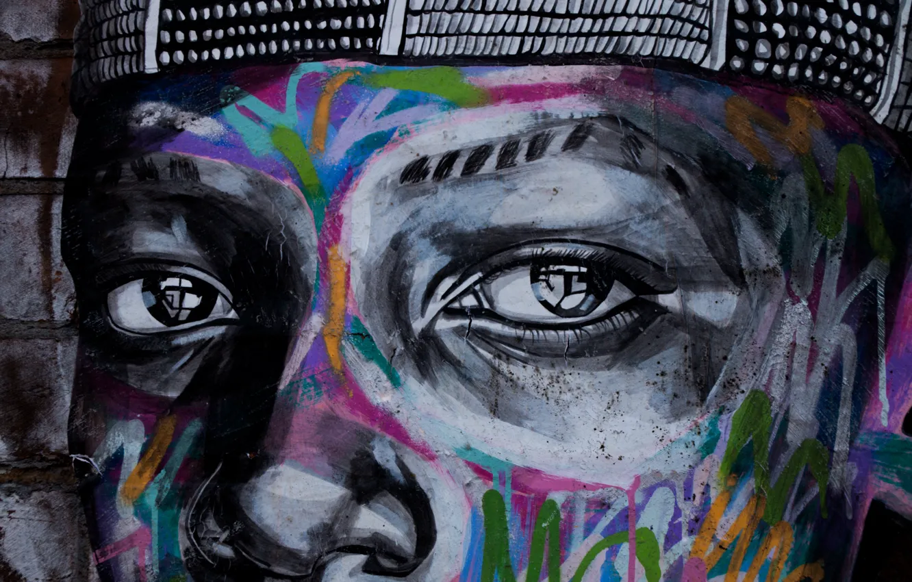 Фото обои graffiti, eyes, art, painting, street art