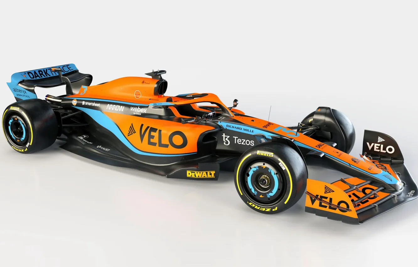 Фото обои McLaren, белый фон, Formula One, 2022, MCL36