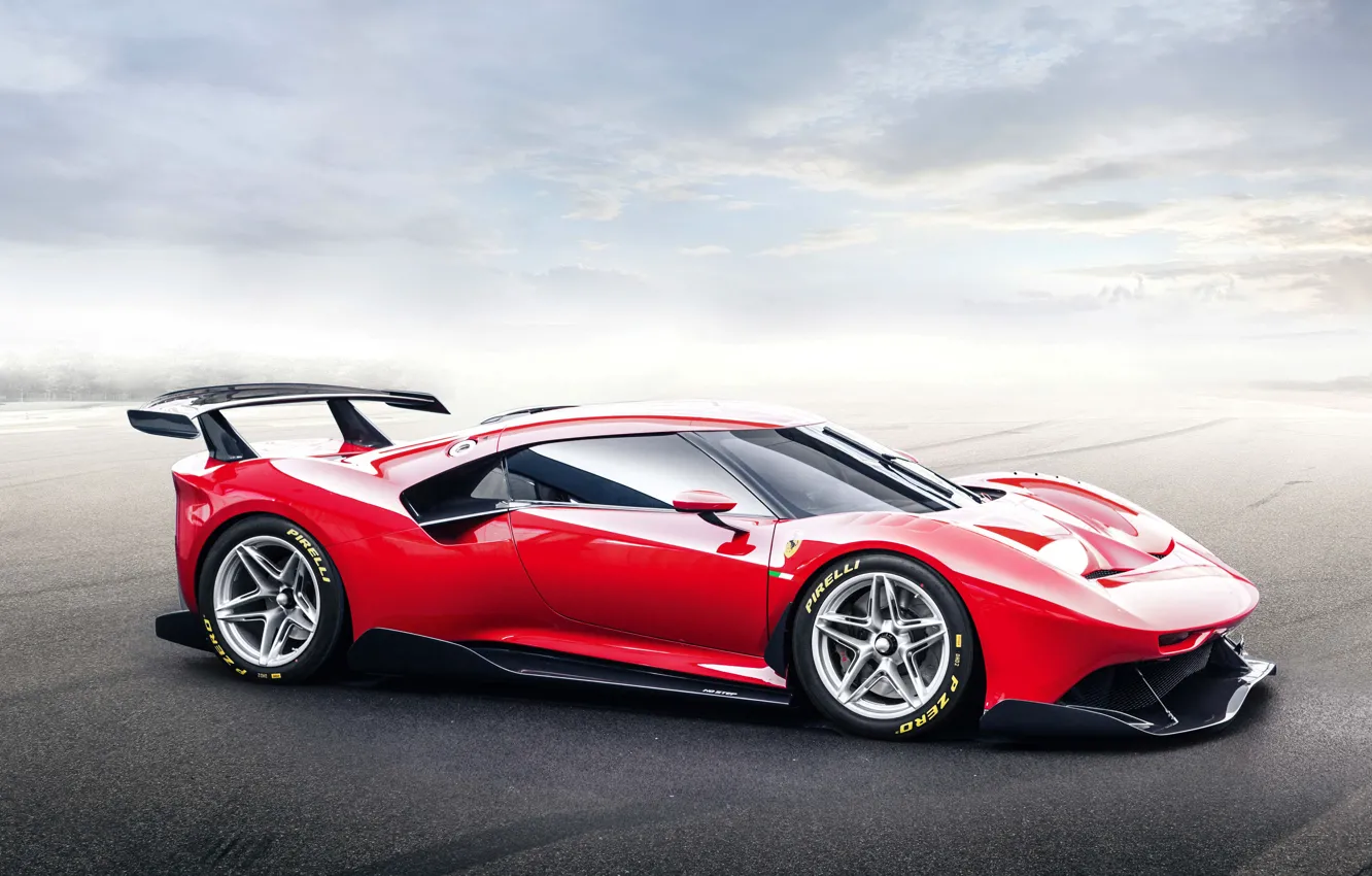 Фото обои машина, небо, асфальт, Ferrari, спорткар, диски, P80/C