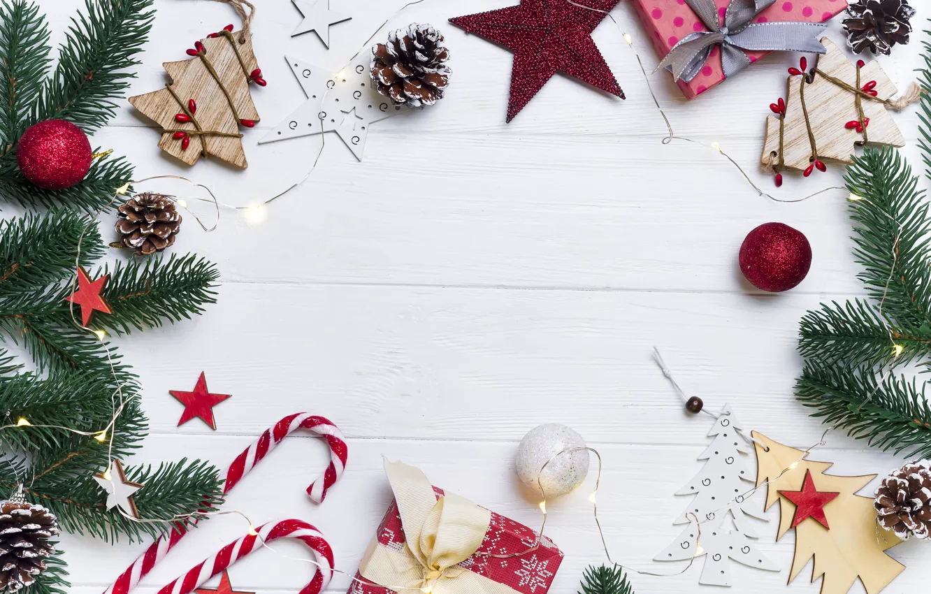 Фото обои украшения, Новый Год, Рождество, Christmas, wood, New Year, decoration, xmas, Merry, fir tree, ветки ели