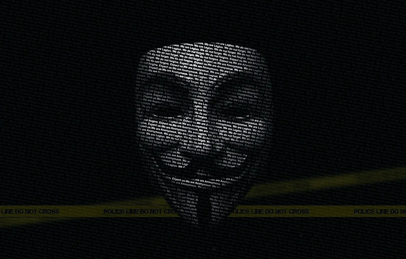 Фото обои надписи, полиция, текстура, маска, черный фон, запрет, Сопротивление, хакер, Вендетта, кибер герои, кибер атака