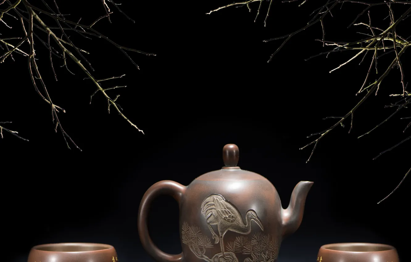 Фото обои decoration, cups, tea pot, glass ware