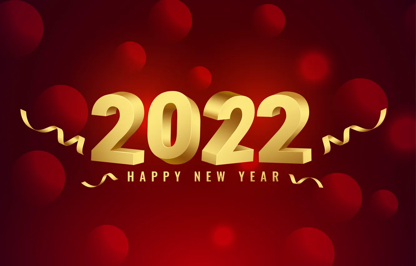 Фото обои золото, цифры, Новый год, red, golden, new year, happy, красный фон, luxury, decoration, figures, metallic, …