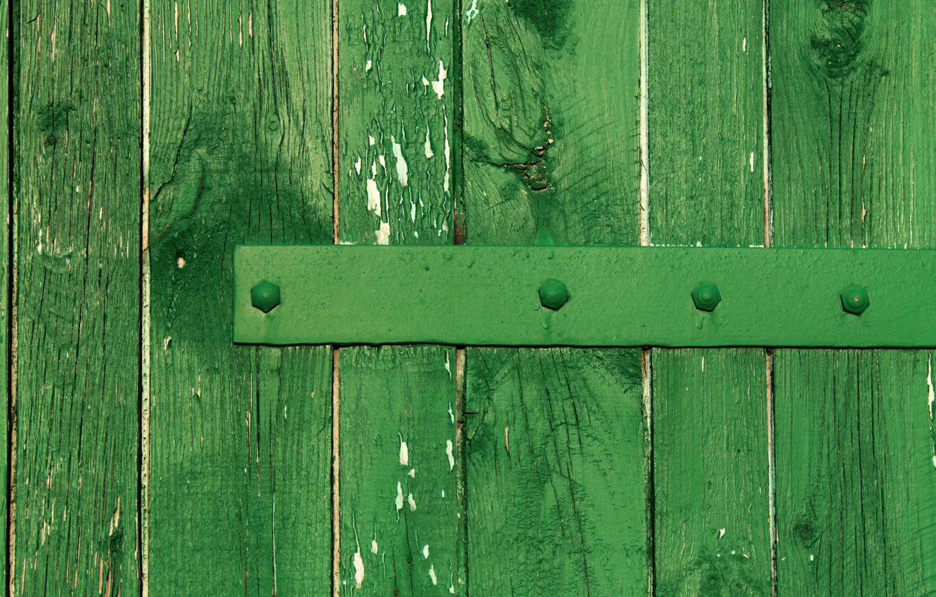 Фото обои металл, дерево, доски, забор, зеленый забор, зеленые доски