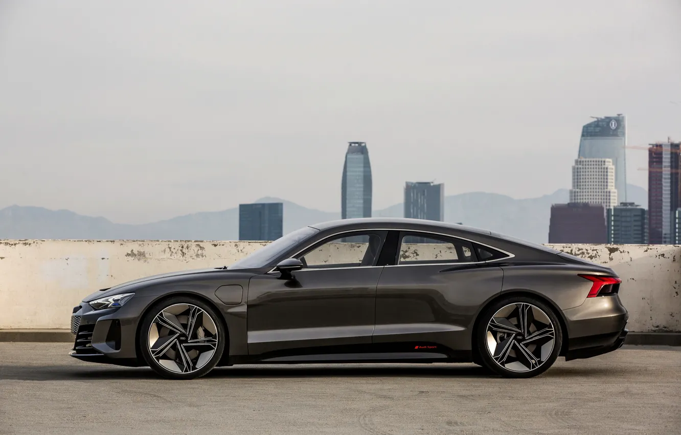 Фото обои Audi, купе, силуэт, 2018, e-tron GT Concept, четырёхдверное