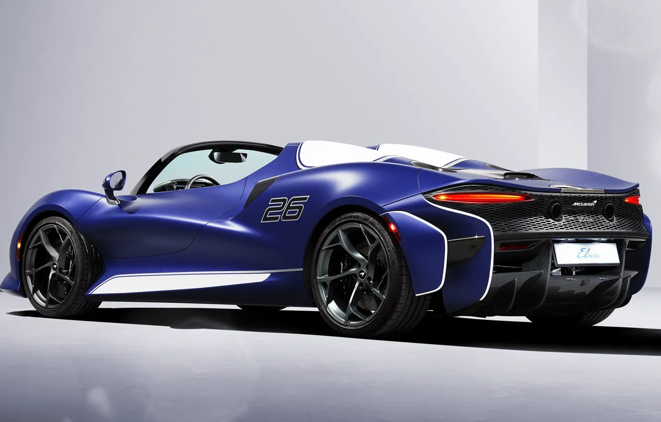 Фото обои convertible, luxury, super car, technology, exterior, 2021, light background, McLaren Elva, 815 hp, 800 Nm