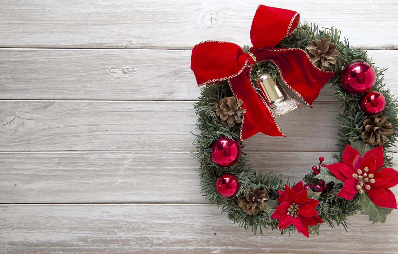 Фото обои украшения, Новый Год, Рождество, Christmas, венок, wood, New Year, decoration, wreath, Merry