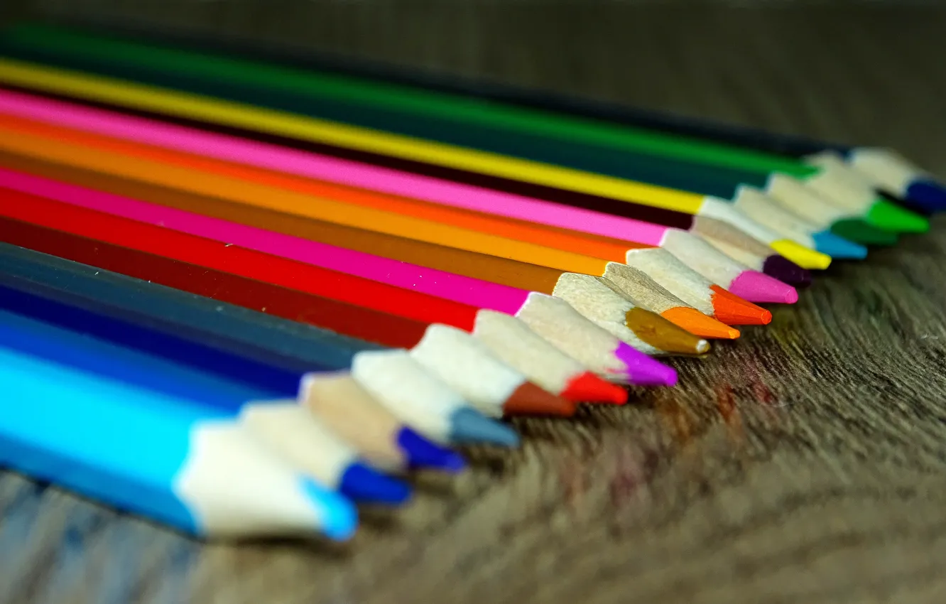 Фото обои цвета, макро, карандаши