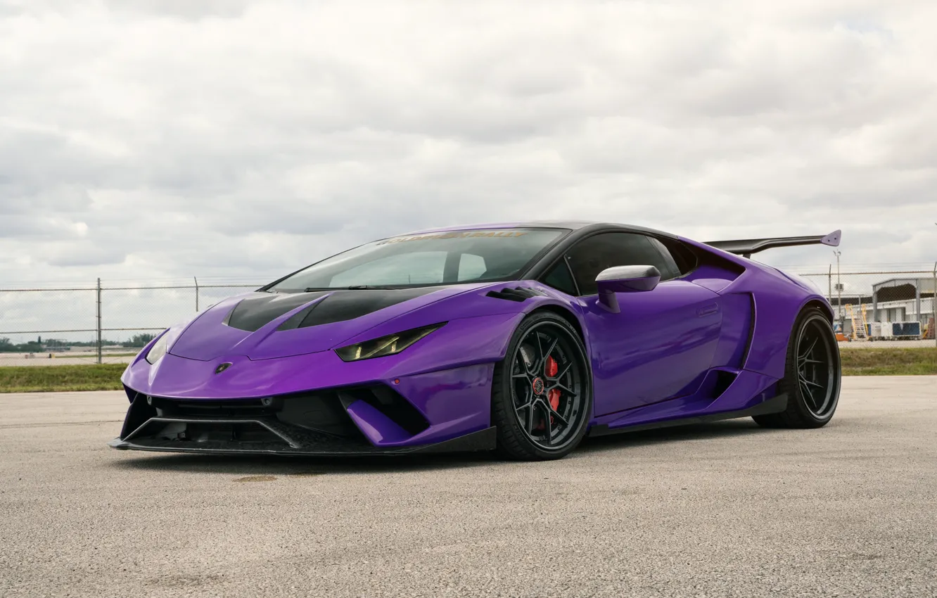 Фото обои Lamborghini, Purple, Coupe, VAG, Performante, Huracan