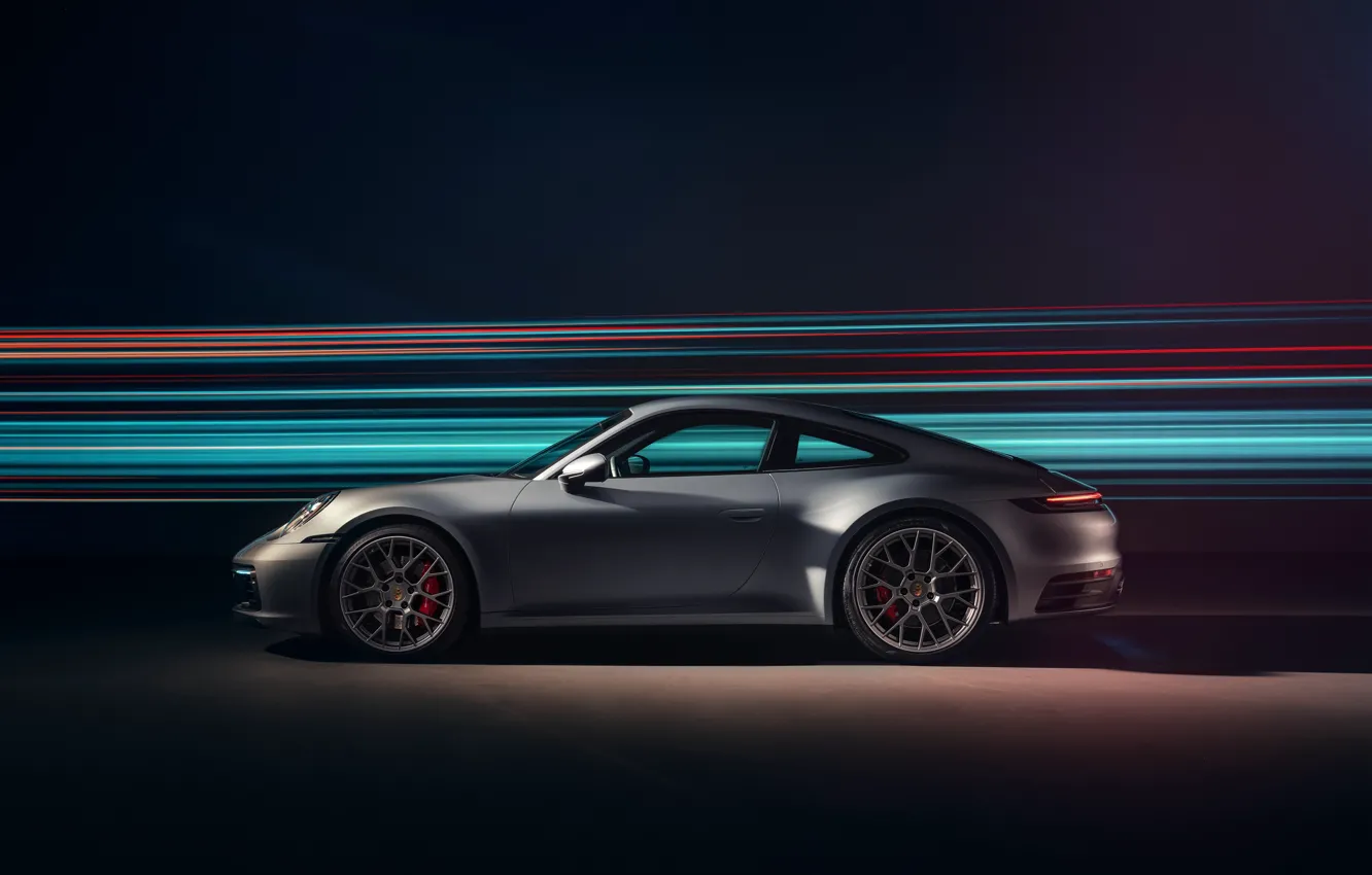 Фото обои 911, Porsche, вид сбоку, Carrera 4S, 2019