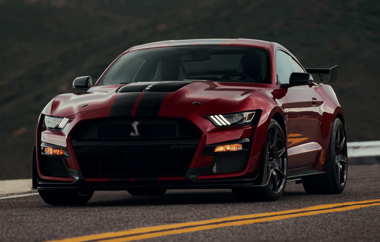 Фото обои разметка, Mustang, Ford, Shelby, GT500, кровавый, 2019