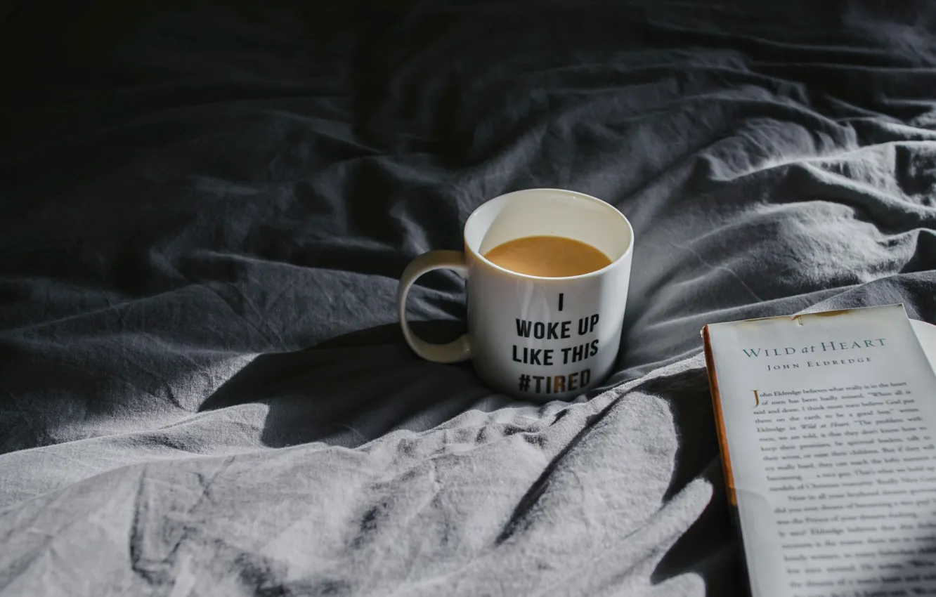 Фото обои кофе, кружка, книга